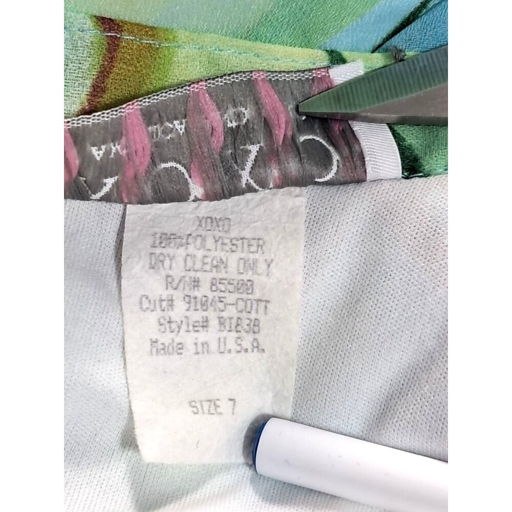 Xoxo Mini Skirt Womens Size 7 Floral Print‎ Y2K Skater Polyester Made In USA - Picture 3 of 12